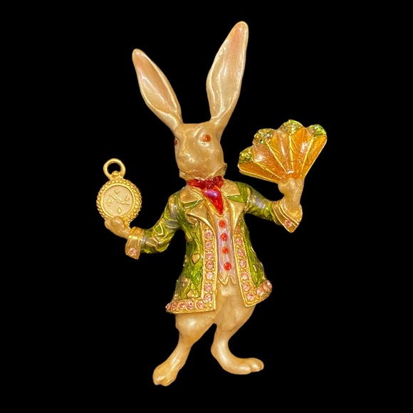 Kirks Folly Jewelry - Kirks Folly Alice in Wonderland White Rabbit Brooch
